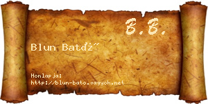 Blun Bató névjegykártya